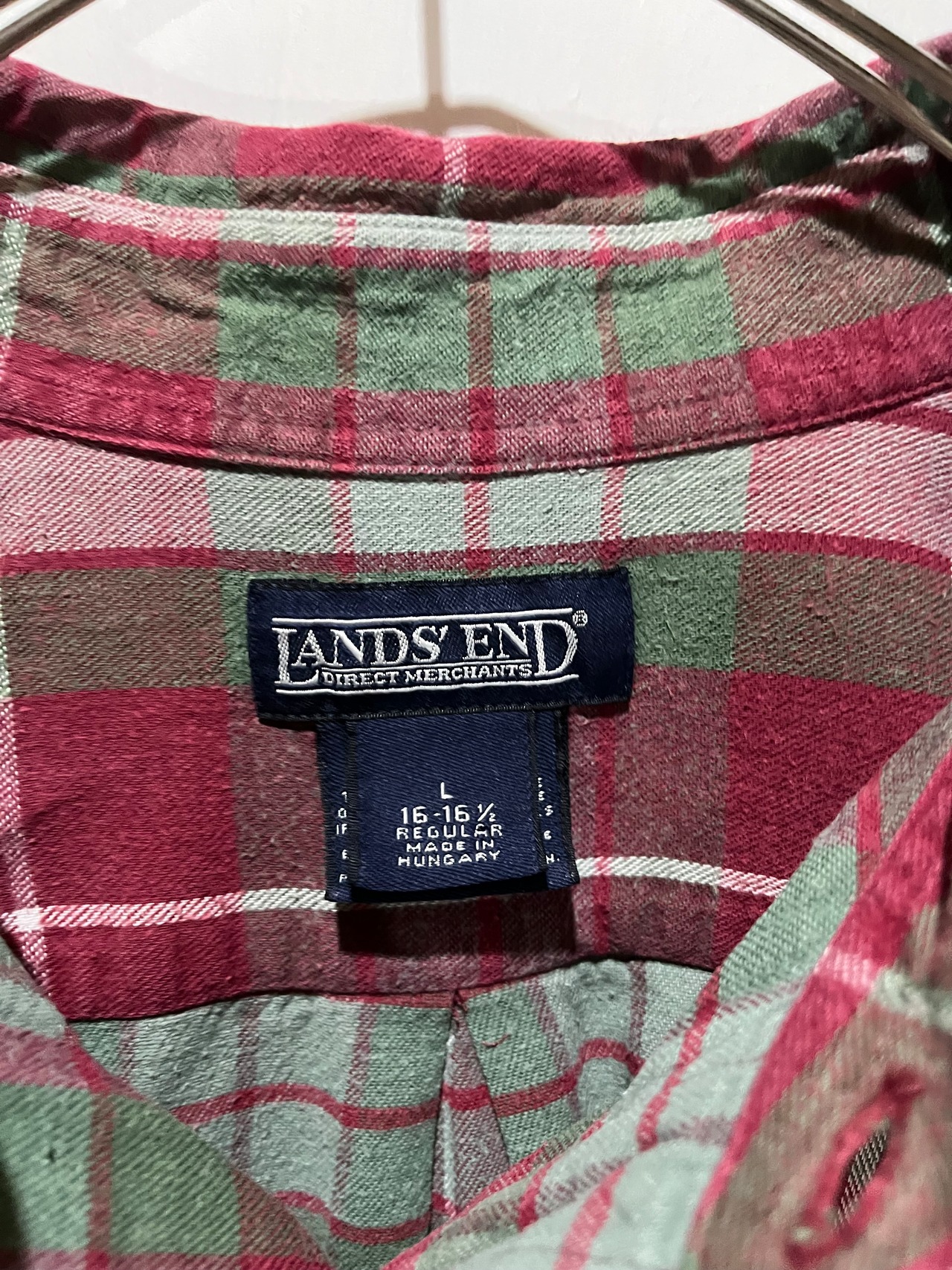 90's LANDS'END Flannel Shirt 【L】