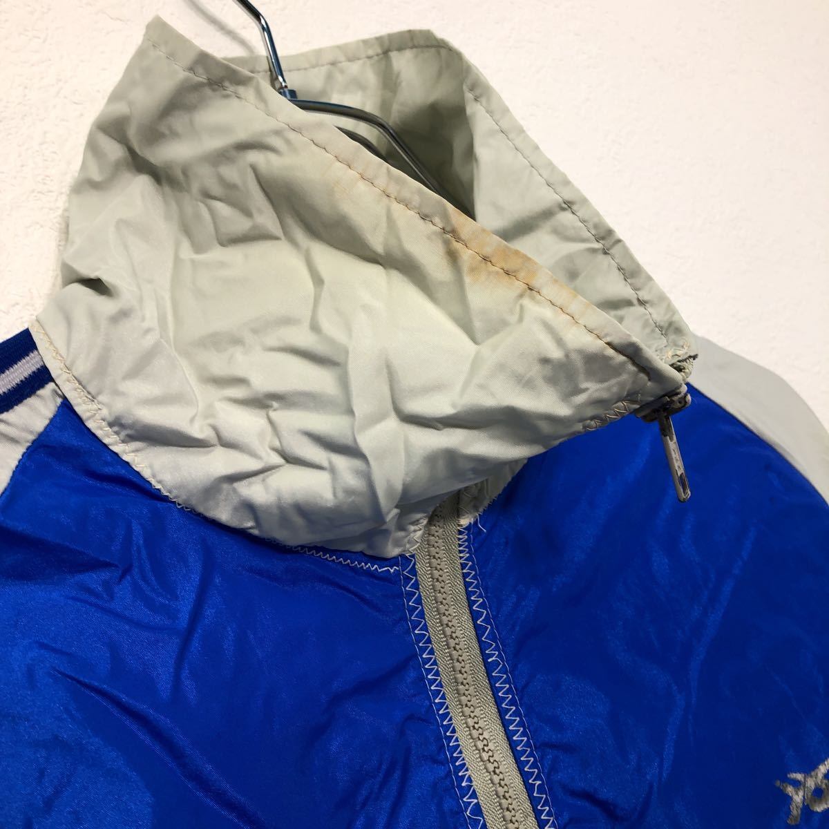 asics TIGER ナイロン ジャケット M〜 ライトグレー ブルー アシックス