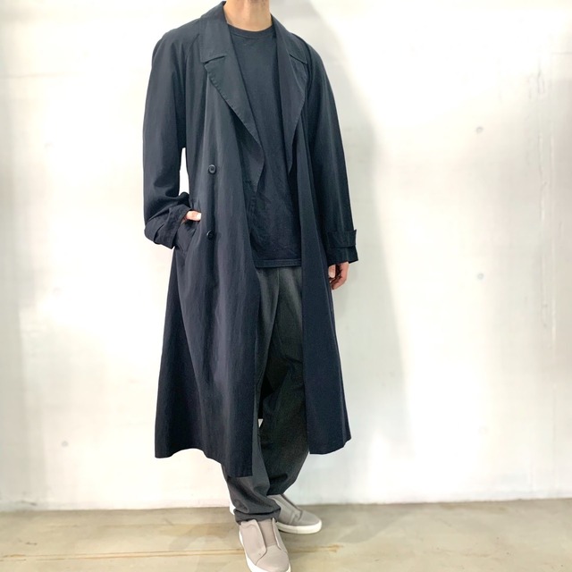 アメリカ古着 Kenzo レーヨントレンチコート イージースプリングコート 黒 Chupa