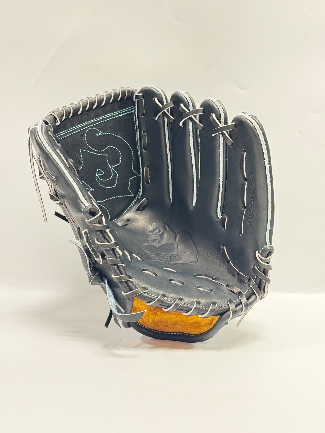 GSｰゴリラスポーツ　ハイグレードモデル　硬式グローブ　右投げ用　EXｰ003型　ST Nブラック×Nブラック　Tブルーステッチ・画像7