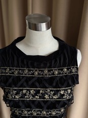 black velour sleeveless tops-5029-10