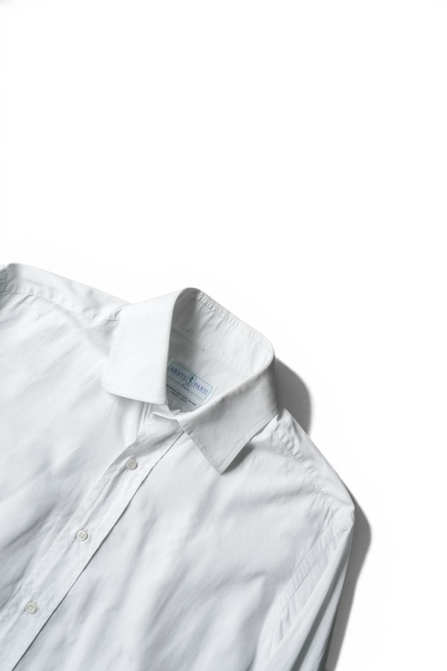 00's "ARNYS PARIS" White Color Cotton Broadcloth French Cuffs Shirt