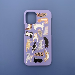 超個人主義にゃんこ パープル【iphone大】ハードケースつや消し