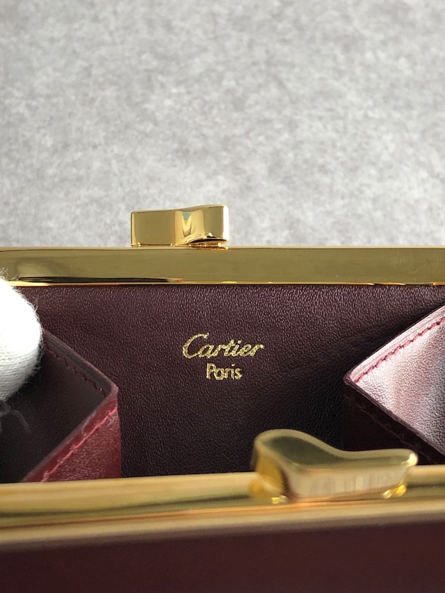 Cartier カルティエ マストライン 財布 ボルドー レザー コインケース vintage ヴィンテージ オールド tbepi6