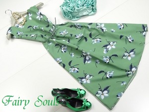 ★11号(Ｌ)☆ボタニカル柄ノースリーブのワンピ－ス(OPN5525) 