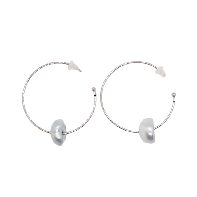 【select jewelry】K18WG pearl hoop pierce