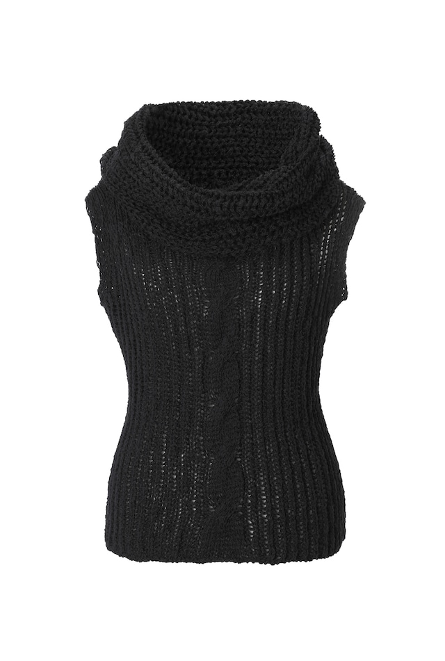 [threetimes] Cable knit turtleneck black 正規品 韓国ブランド 韓国通販 韓国代行 韓国ファッション