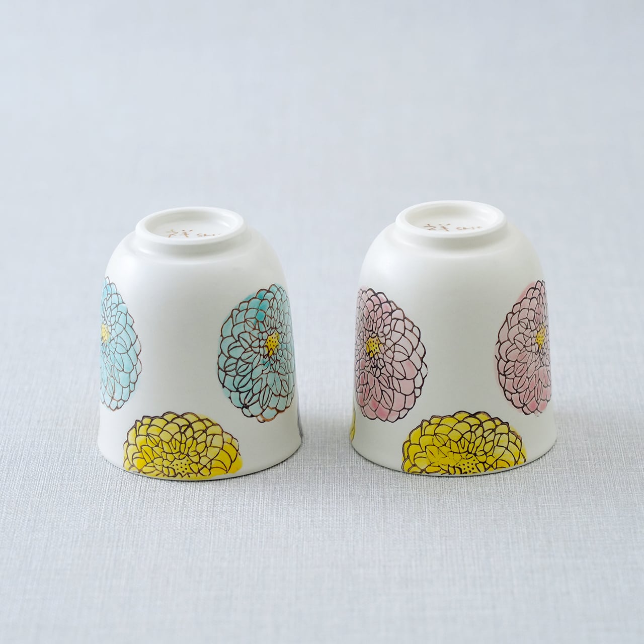 花花 コップ（ブルー・ピンク） | 菊祥陶器／工房祥sho～ Kikusho