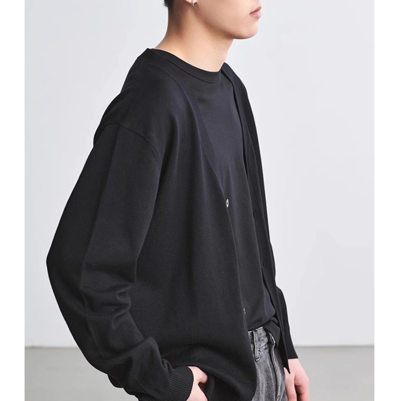 V-Neck Relaxed Cardigan TB2554・画像7