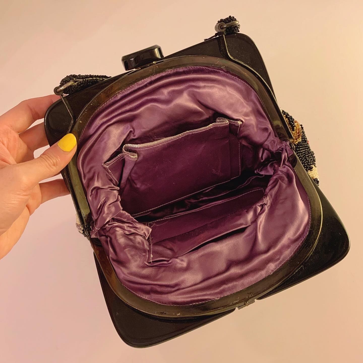 flower beads mini purse bag