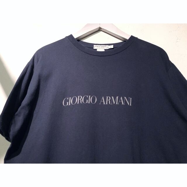 90s GIORGIO ARMANI ジョルジオ アルマーニ ロゴプリントTシャツ M | sun