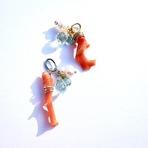 海の贈り物✴︎ピンクコーラル　しゃらペンダントトップ