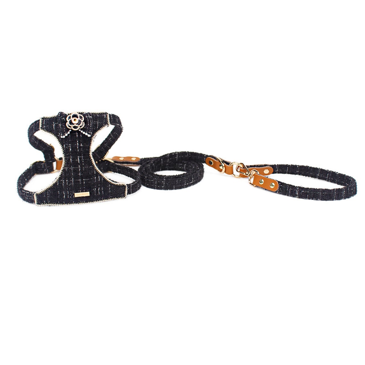 Dog ツイードカメリア ハーネス(リードセット)Pet03