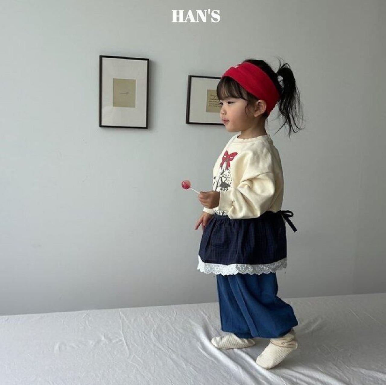韓国子供服 / 26Autumn / 〖取寄〗Hans / レイヤードチェックエプロン / キッズ服 / ジュニア服 *FREE*