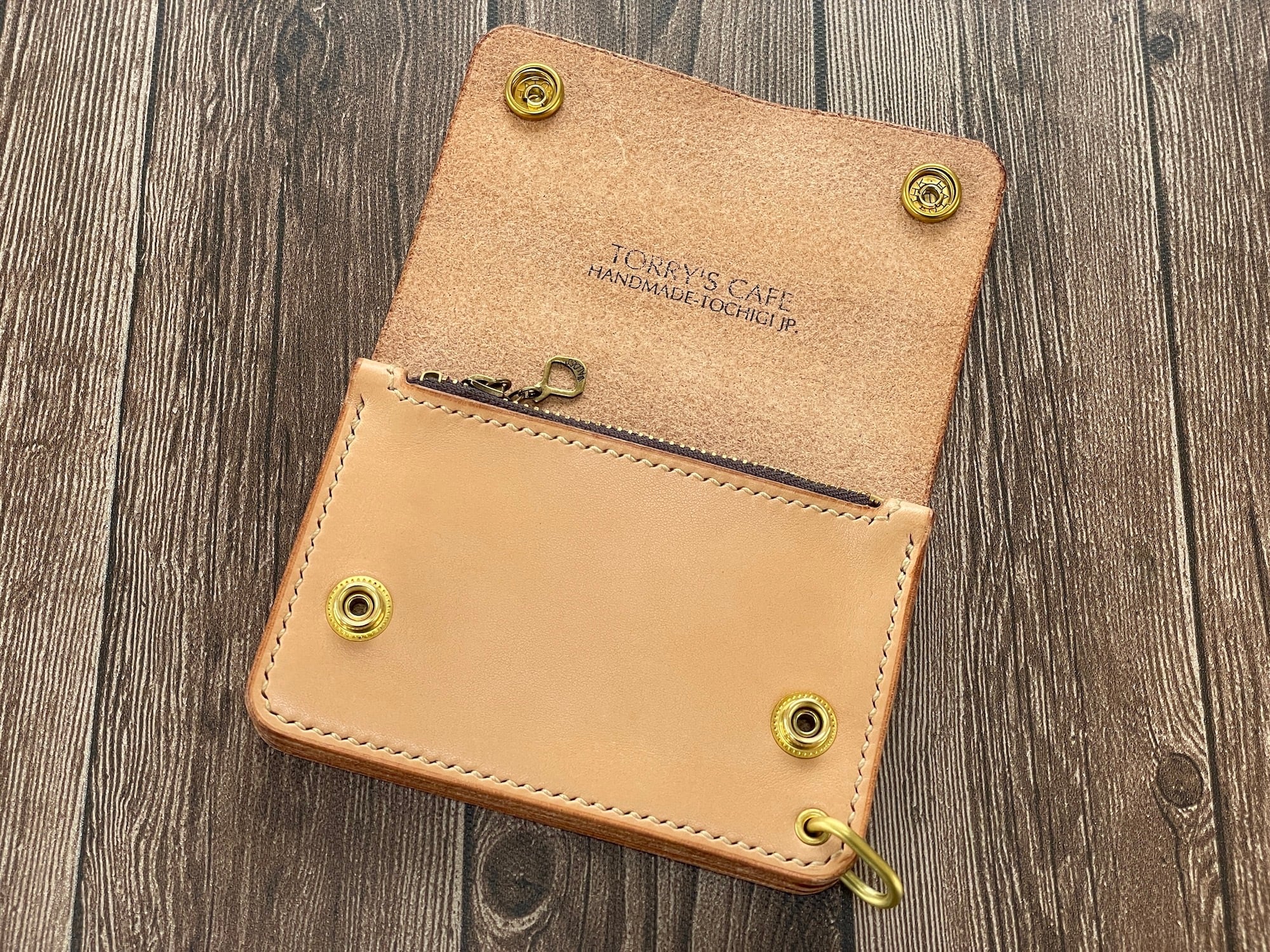 在庫品】ショートトラッカーウォレット/栃木レザー・ナチュラル | 革