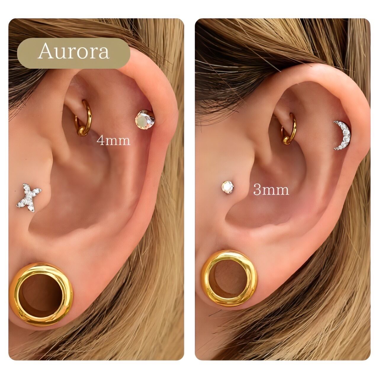 プッシュピアス ピアス 20G 18G 16G 14G 全8色 立爪 軟骨ピアス