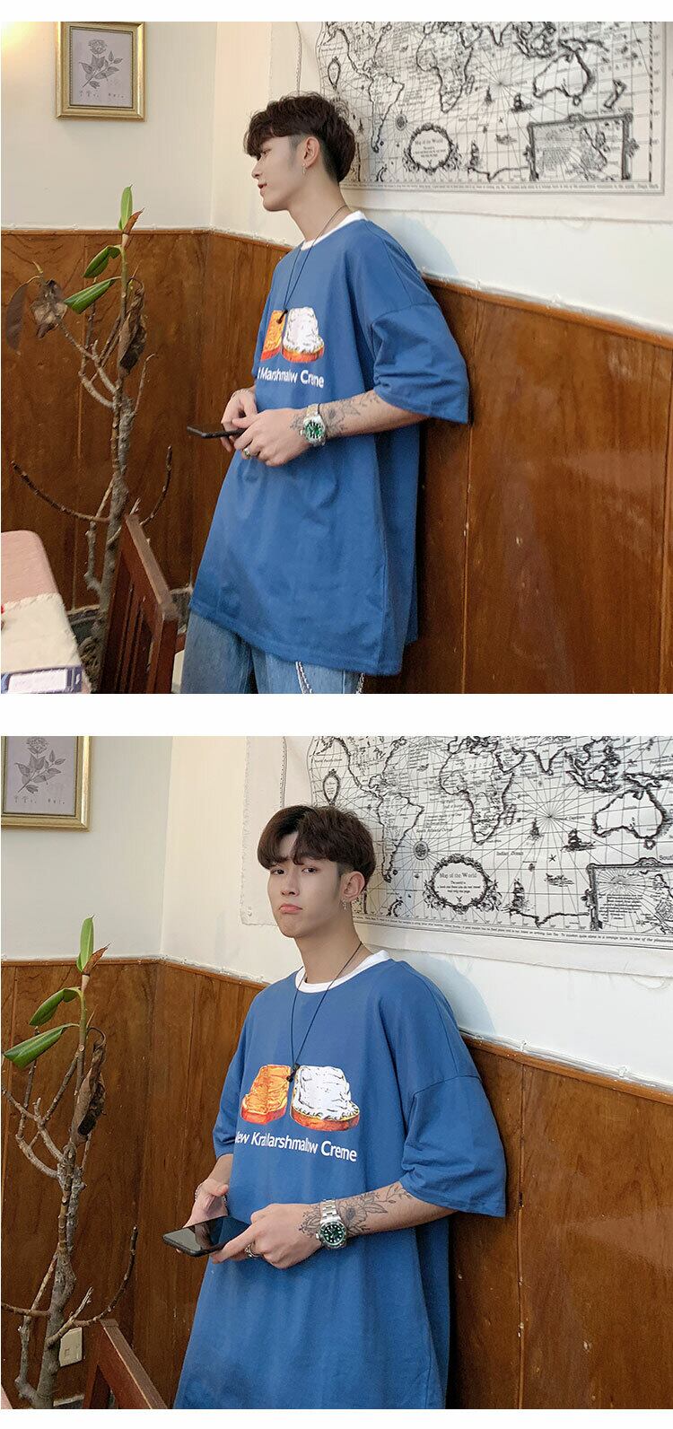 全2色 Tシャツ カットソー プリント カジュアル おしゃれ