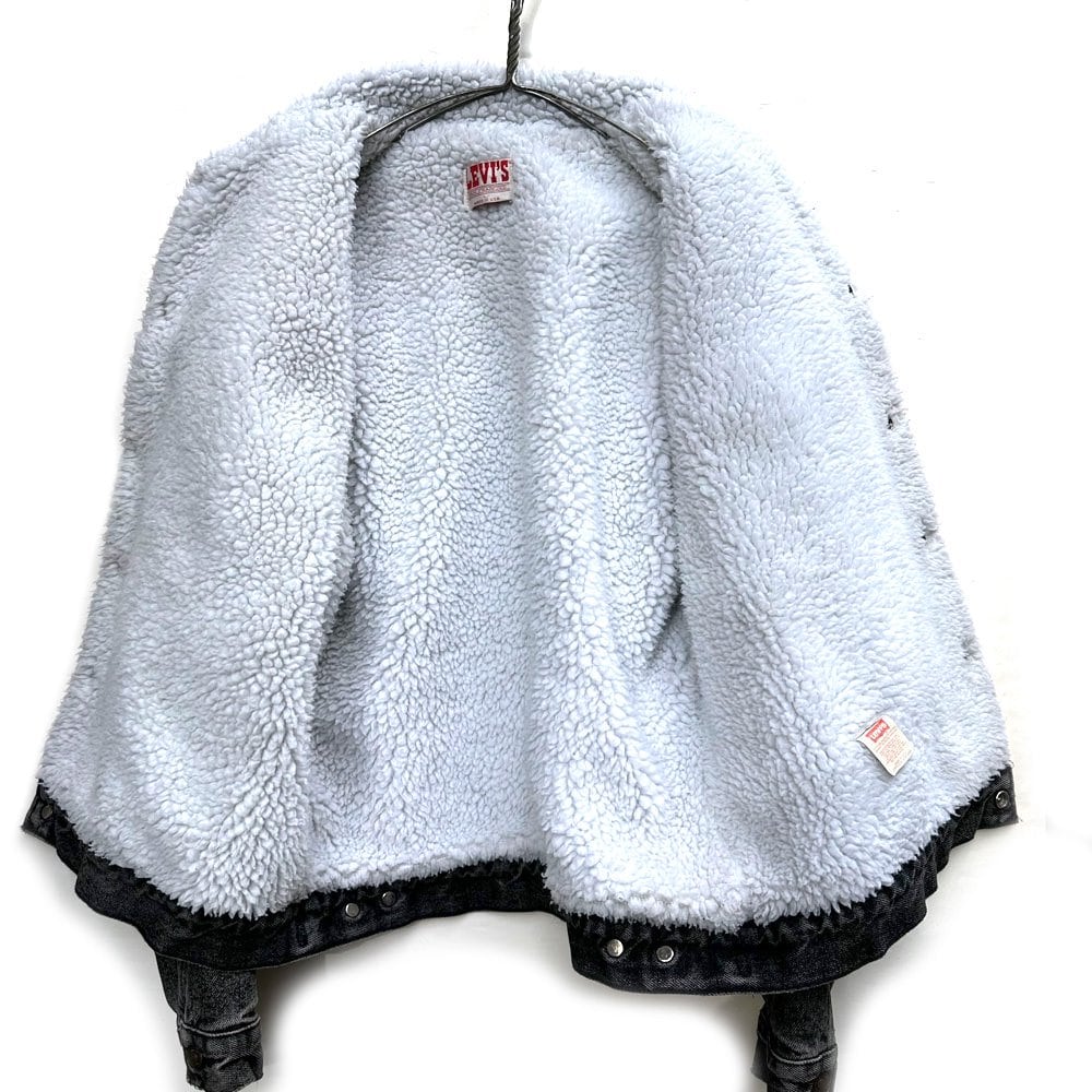 Levis [Levis 70609-4858 Made In USA] Boa Lined Black Denim Jacket