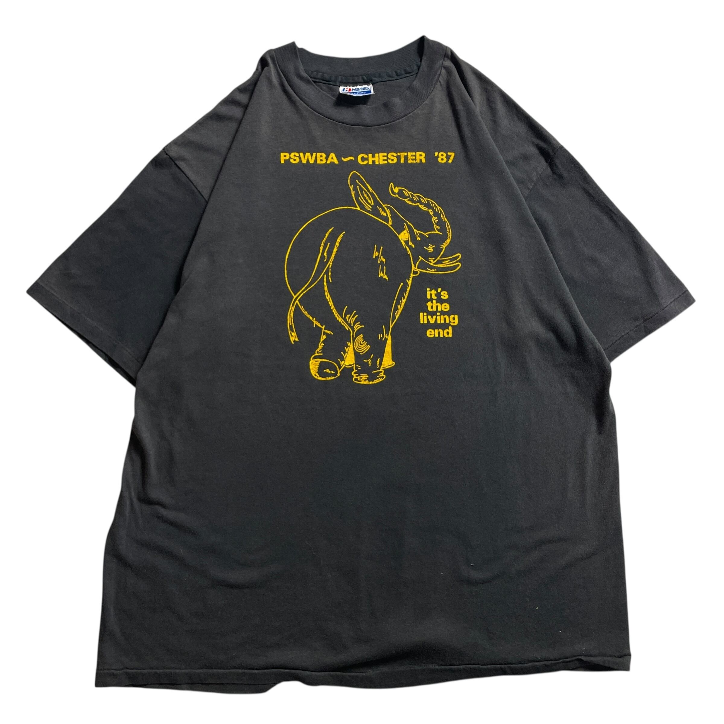 80s USA製 ローカルイベント 象 フェード vintage T-shirt