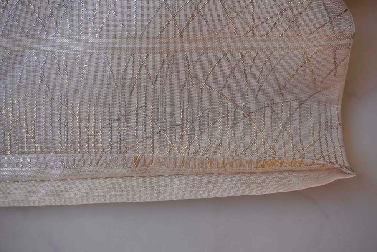 ふくろ帯】川島織物 生成り色 抽象横段文 ふくろ帯 | 大山キモノ・ちぇ