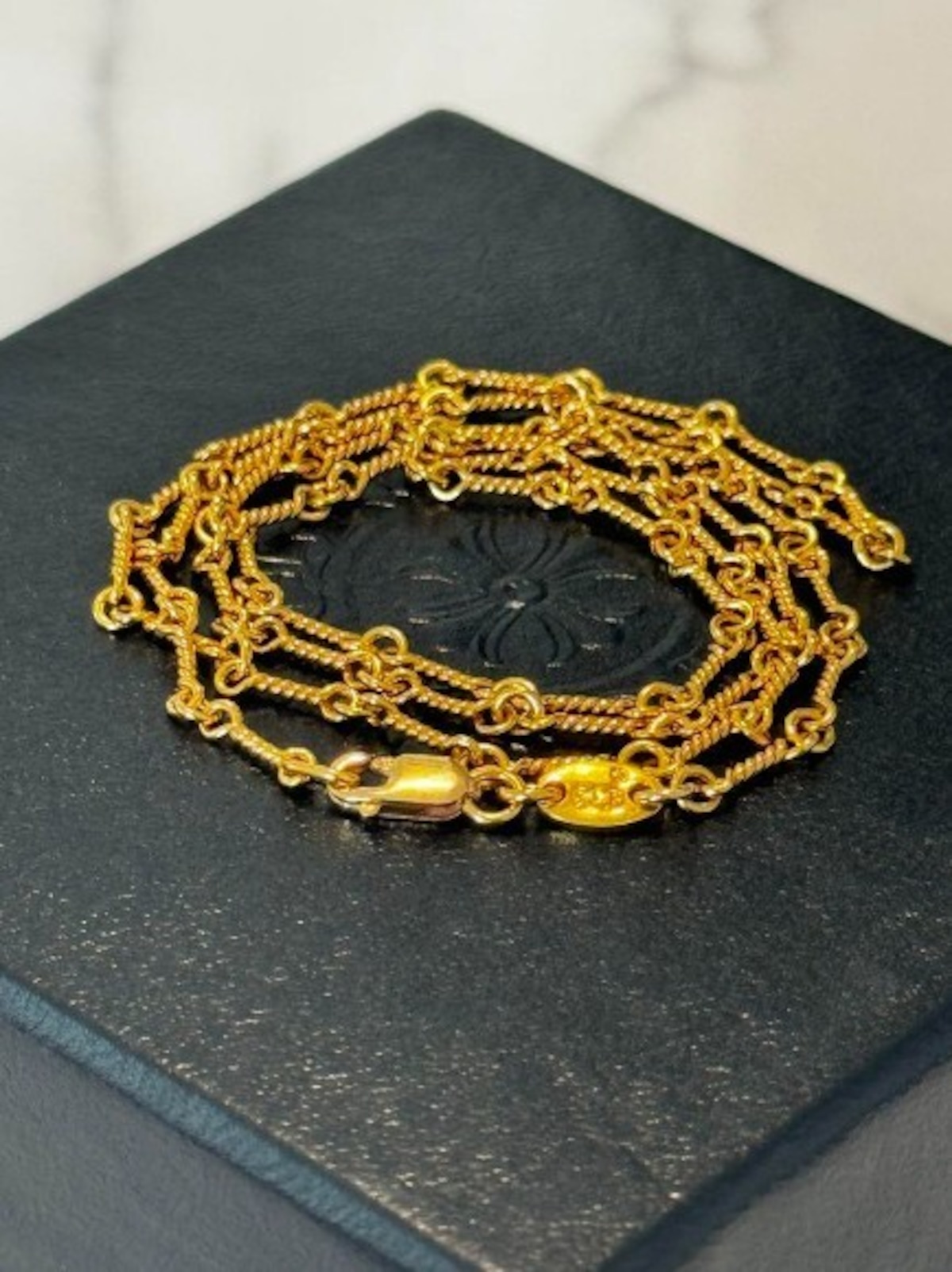 CHROME HEARTS クロムハーツ 22k ツイストチェーン 20インチ ゴールド 