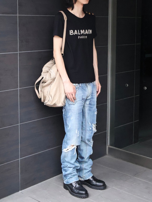 【balmain】shoulder design logo top