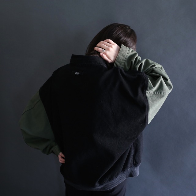 bi-color switching design big blouson