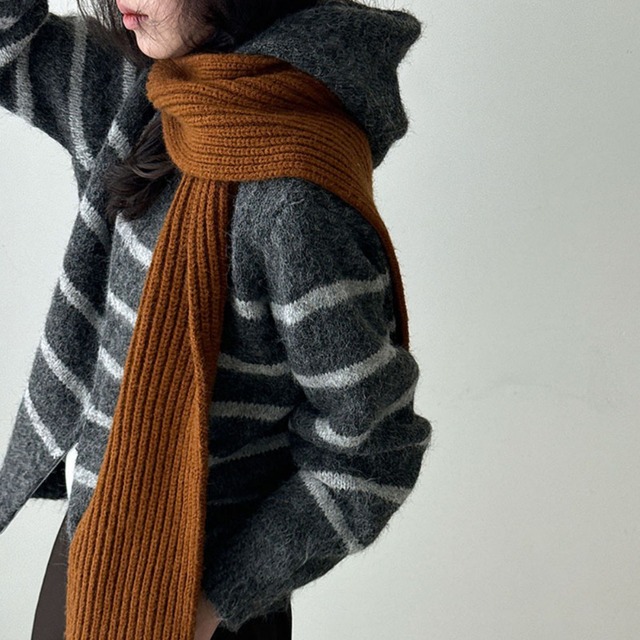 border zip-up knit cardigan J00105