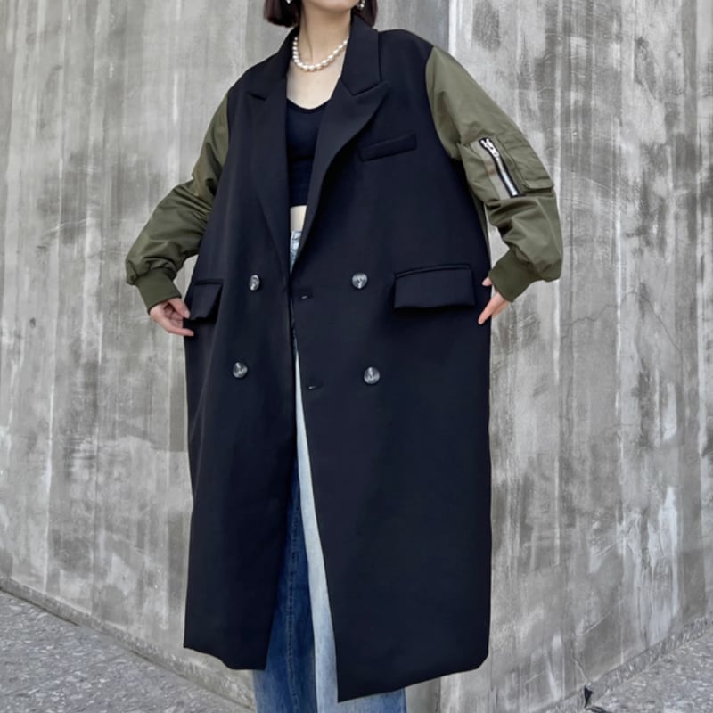 ジャケット・アウター MA-1 docking bicolor chester coat MA-1 docking bicolor chester coat V1683 | ViCHIC.
