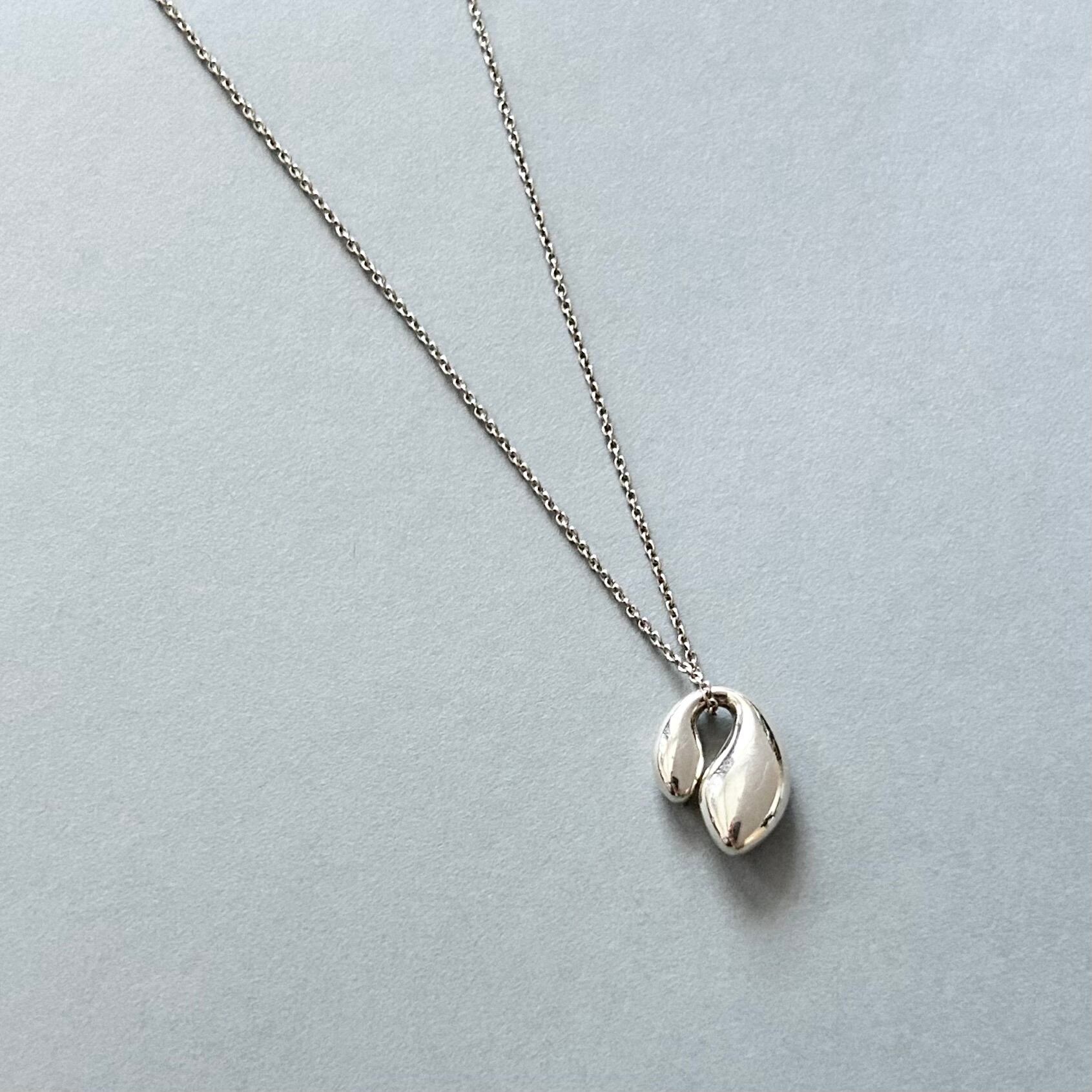 T5290】Tiffany&Co. double teardrop necklace/silver925/ティファニー