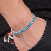 【Ice135】Blue Moissanite Tennis Chain Bracelet(3mm)