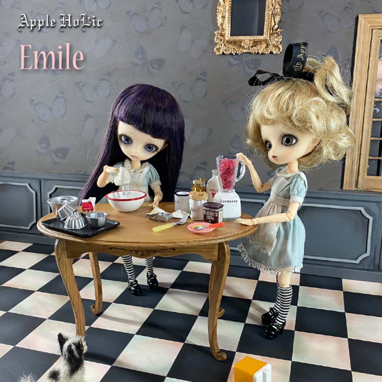ダイニングテーブル L    Emile Old Pine L  ブライス 1/6 ミニチュア家具
