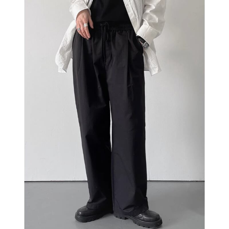 drawstring high-waist wide-leg pants mr0633