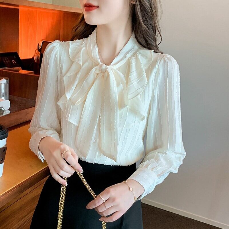 シフォンリボン付きシャツ E95 Etbeaute シフォンリボン付きシャツ E95 Etbeaute