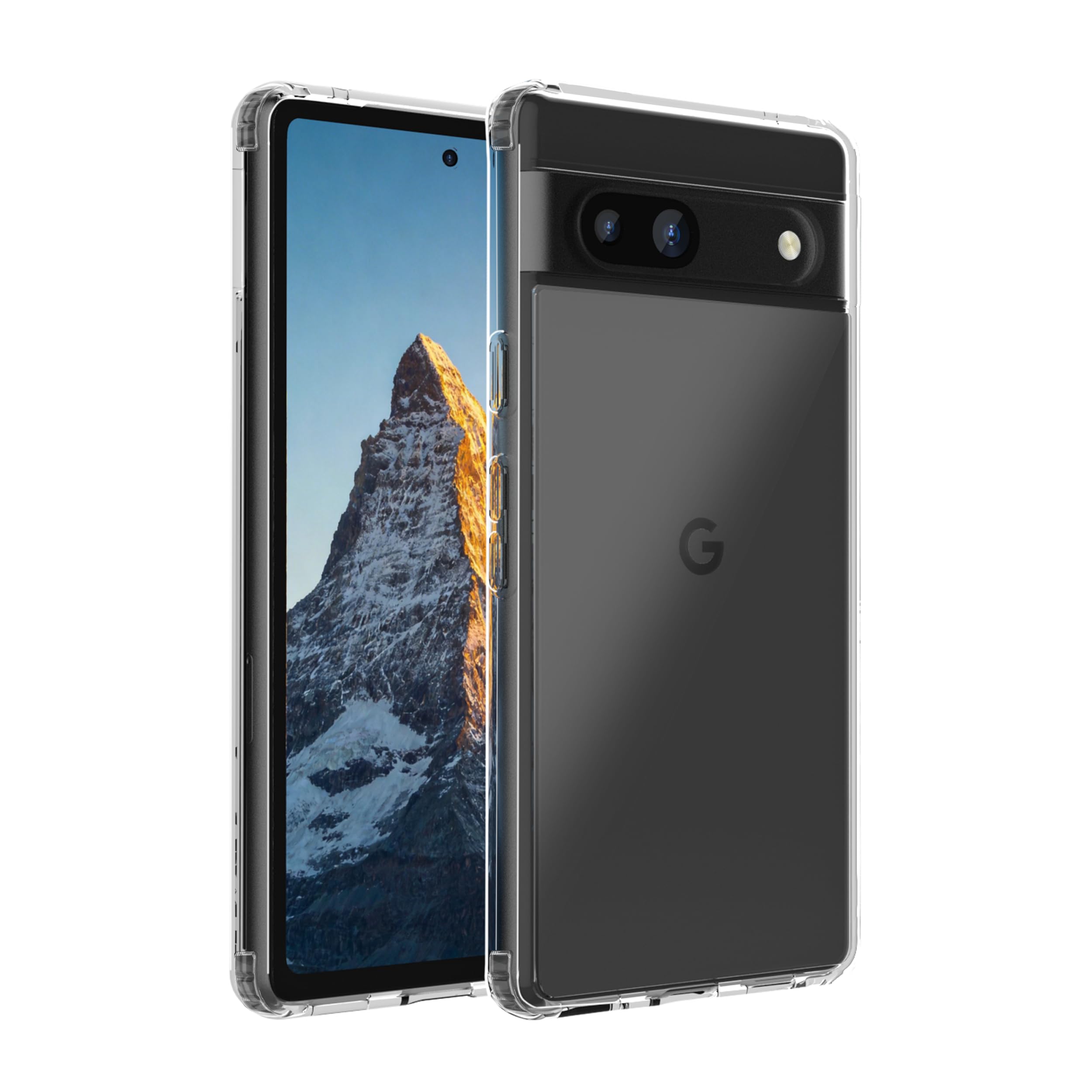 ONES Google Pixel 7a 用 ケース ハード・クリア 【米軍MIL規格 耐衝撃】 超透明 エアバッグ 高靭性PC背面パネル 衝撃吸収TPUバンパー 黄変防止 画面・レンズ保護 滑り止め Qi充電対応 超軽量 クリスタルカバー