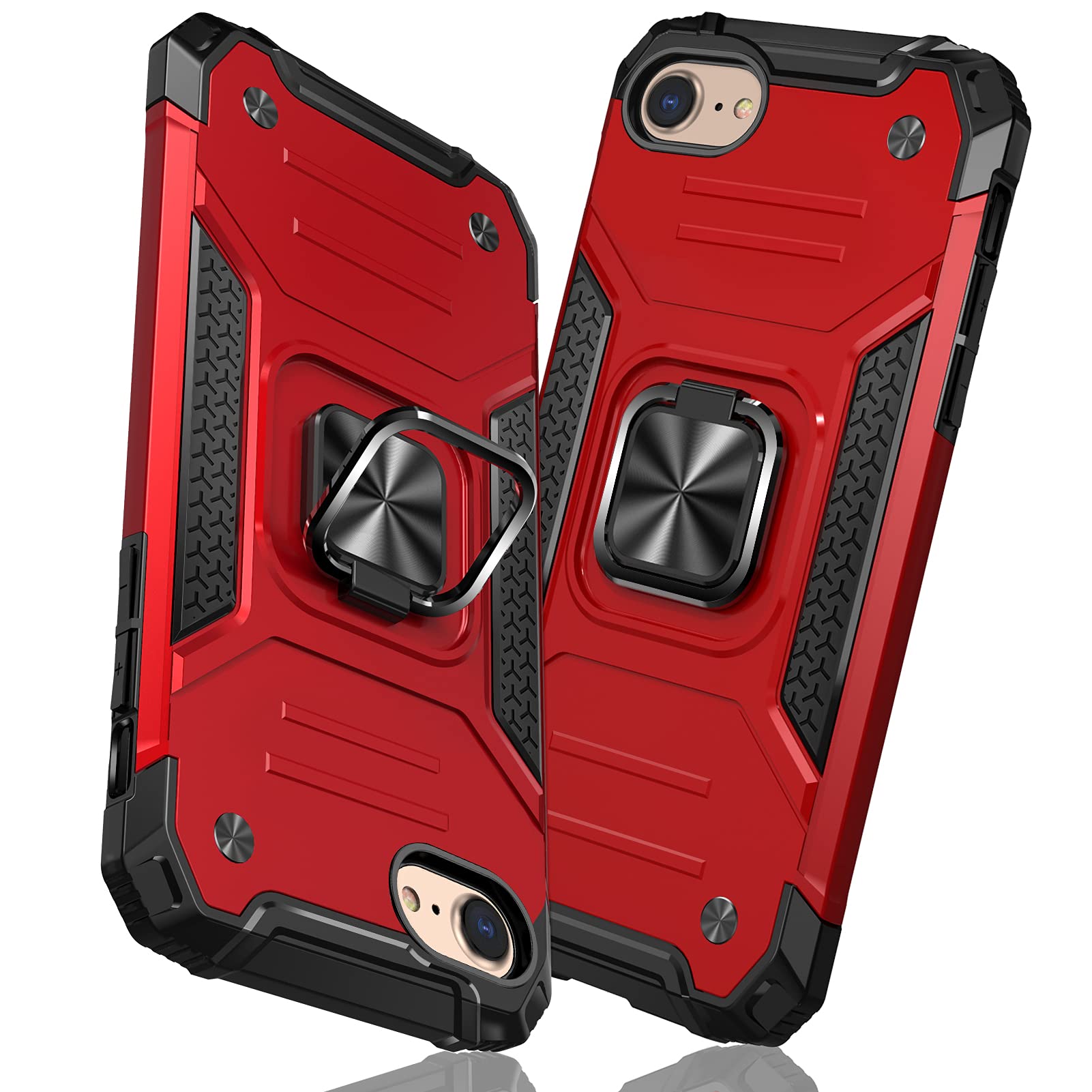 TMUJWS 対応 iPhone SE3/SE2/8/7 用ケースリング 衝撃吸収 耐衝撃 TPU+PCバンパー 二重構造 米軍MIL規格 全面保護
