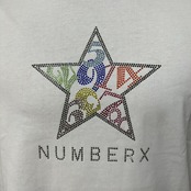 NUMBERX ラインストーン LOGO（ロングT-shirt）"WHITE"
