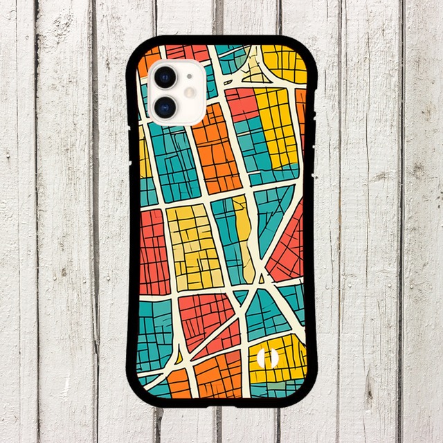 受注生産 iPhoneケース カラフル街区の都市地図｜マップアート UMAP016A