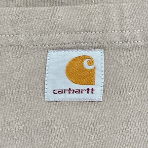 【Carhartt】2XL ビッグシルエット ワンポイント ポケットTシャツ ポケT カーハート ベージュ 半袖 夏物 US古着