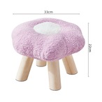 スツール ロータイプ 高さ22cm ８色展開  花型 緑 紫 グリーン パープル ソファスツール 椅子 ファッションソファスツール コーヒーテーブル ホーム 小さなスツール ロースツール 木製 ラムスキン