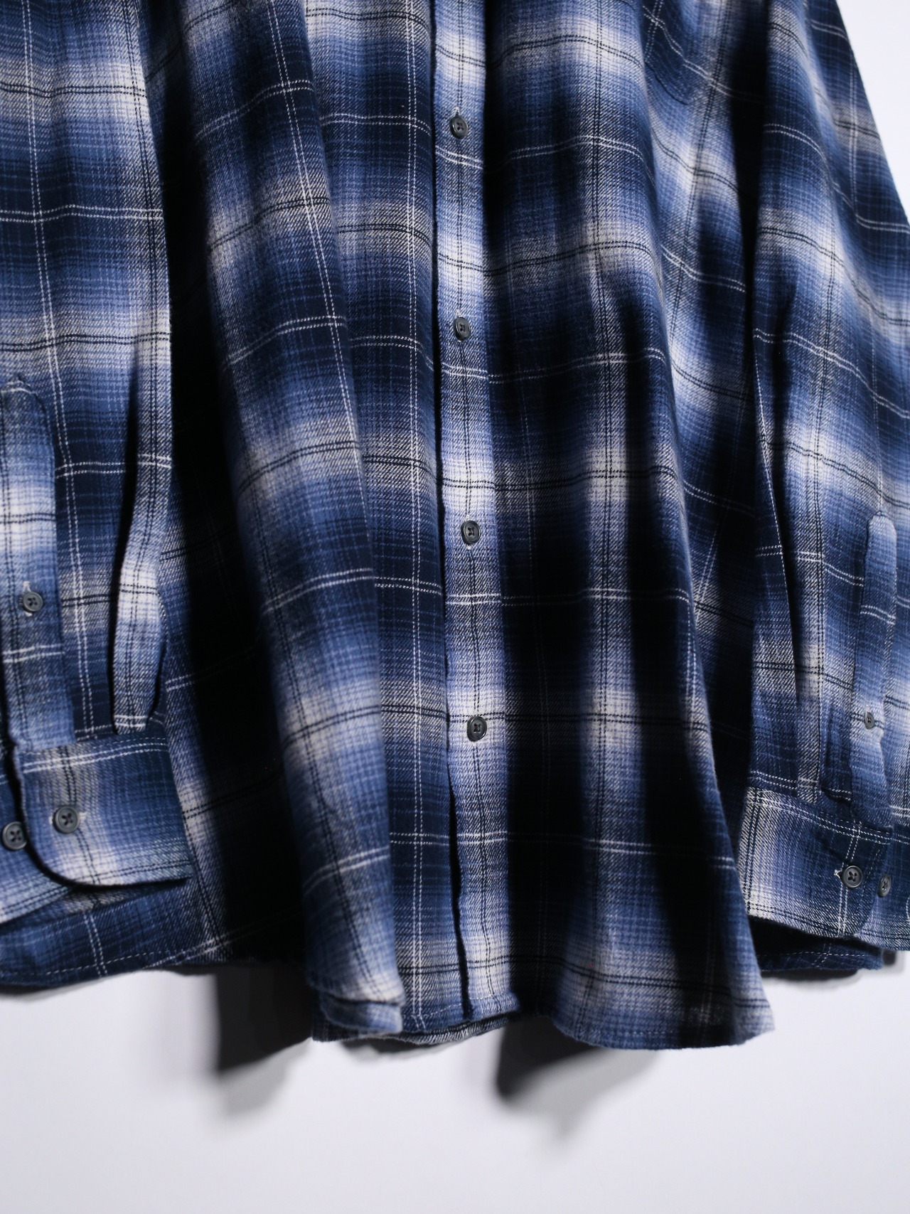 XXXB super over silhouette blue ombre check shirt - 11