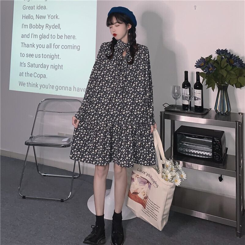 送料無料】ゆるカワ♡ 花柄薄手ワンピース 大学生 高校生 デート 女子  