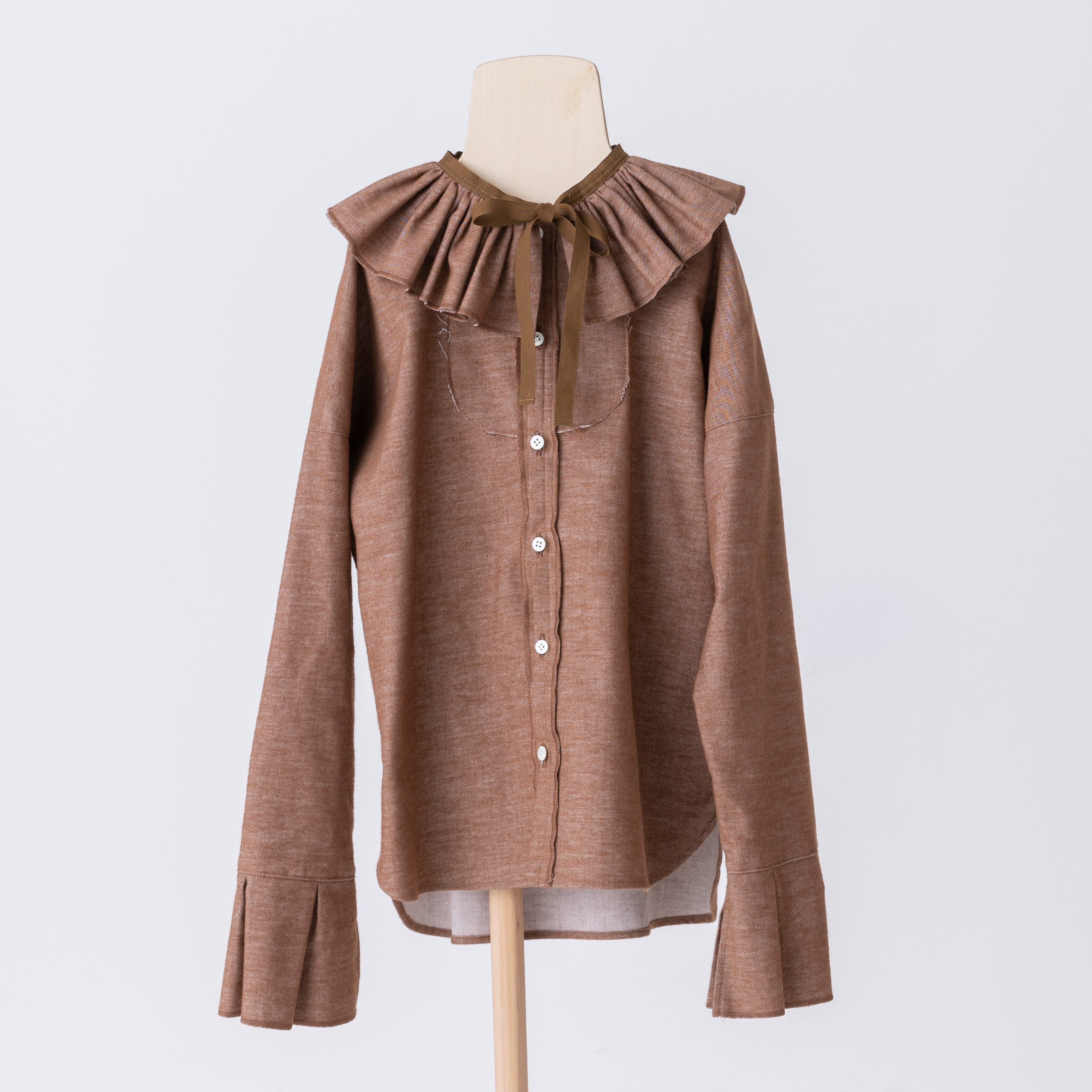 〈 folkmade 23AW 〉flannel shirt / brown / size S?L