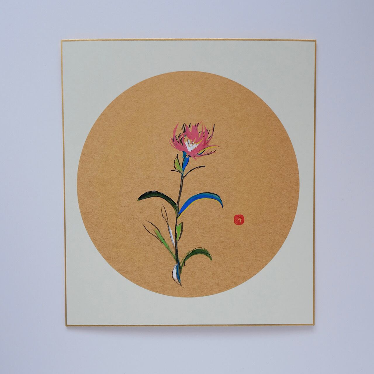 油絵（小花）額装　小さな絵 油絵（小花）額装 小さな絵 楽天市場】アートフレーム ミニ額アート