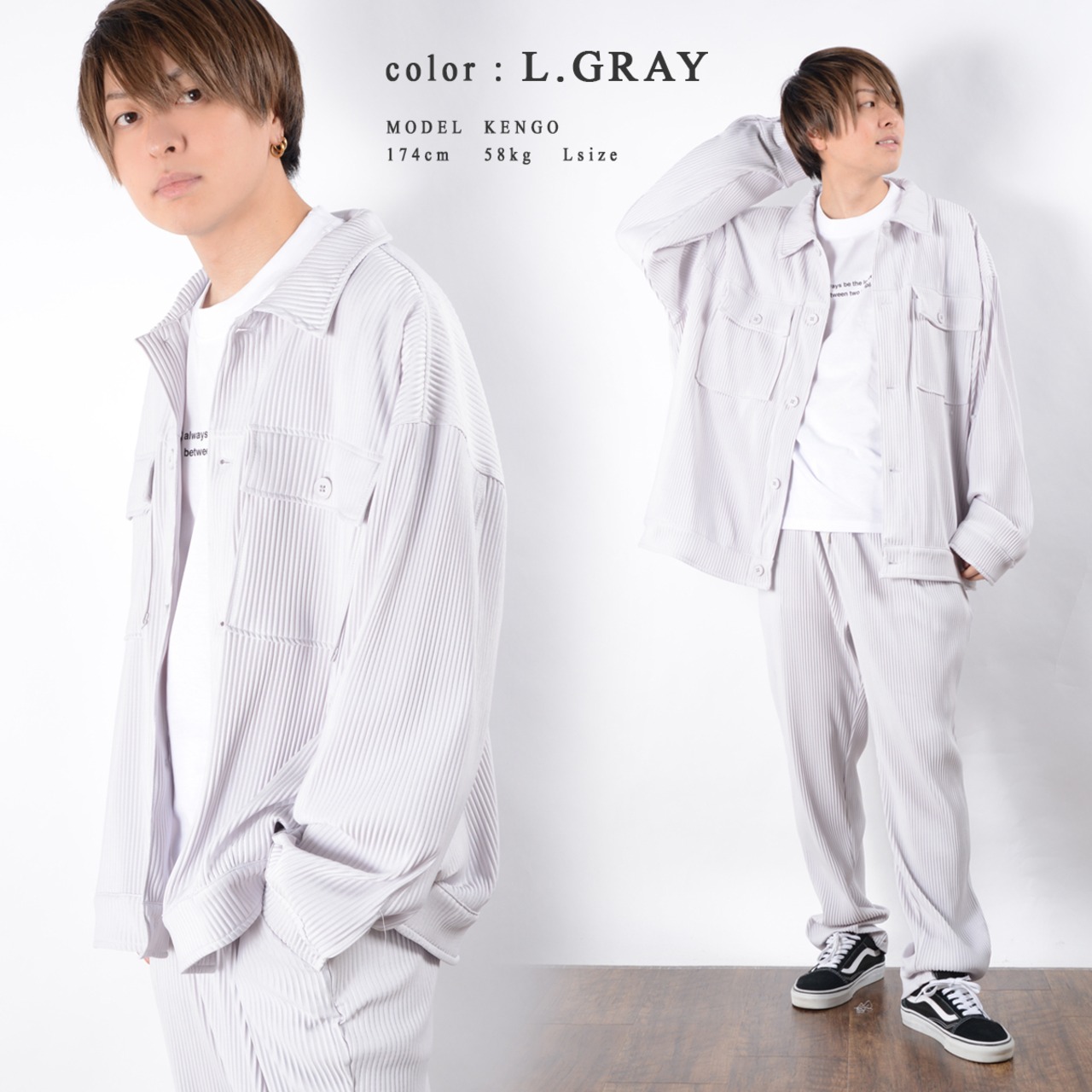 \SALE/◆プリーツ ビッグCPOジャケット◆ng-83121