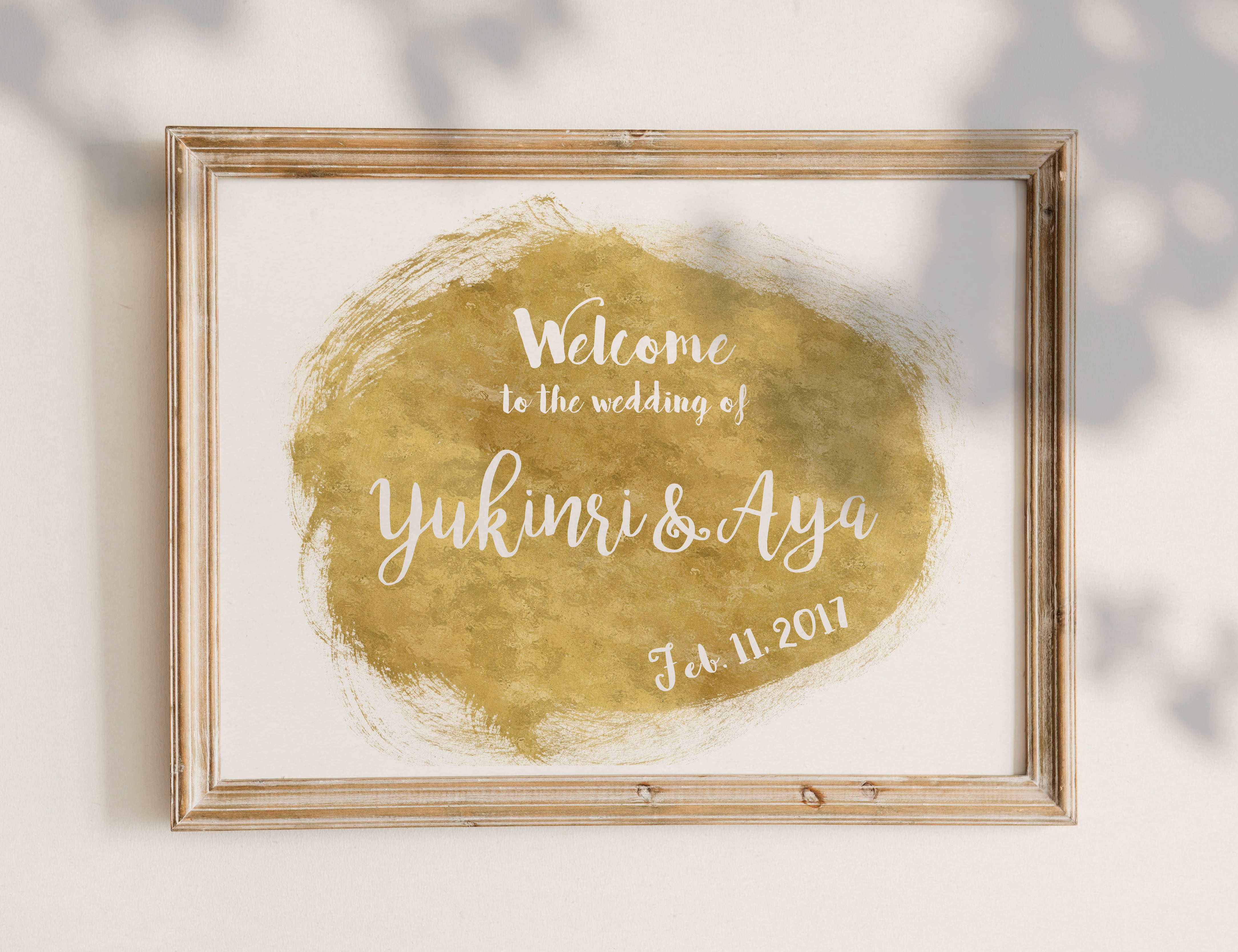 【ゴールドペイント】横型 オーダーメイドウェルカムボード