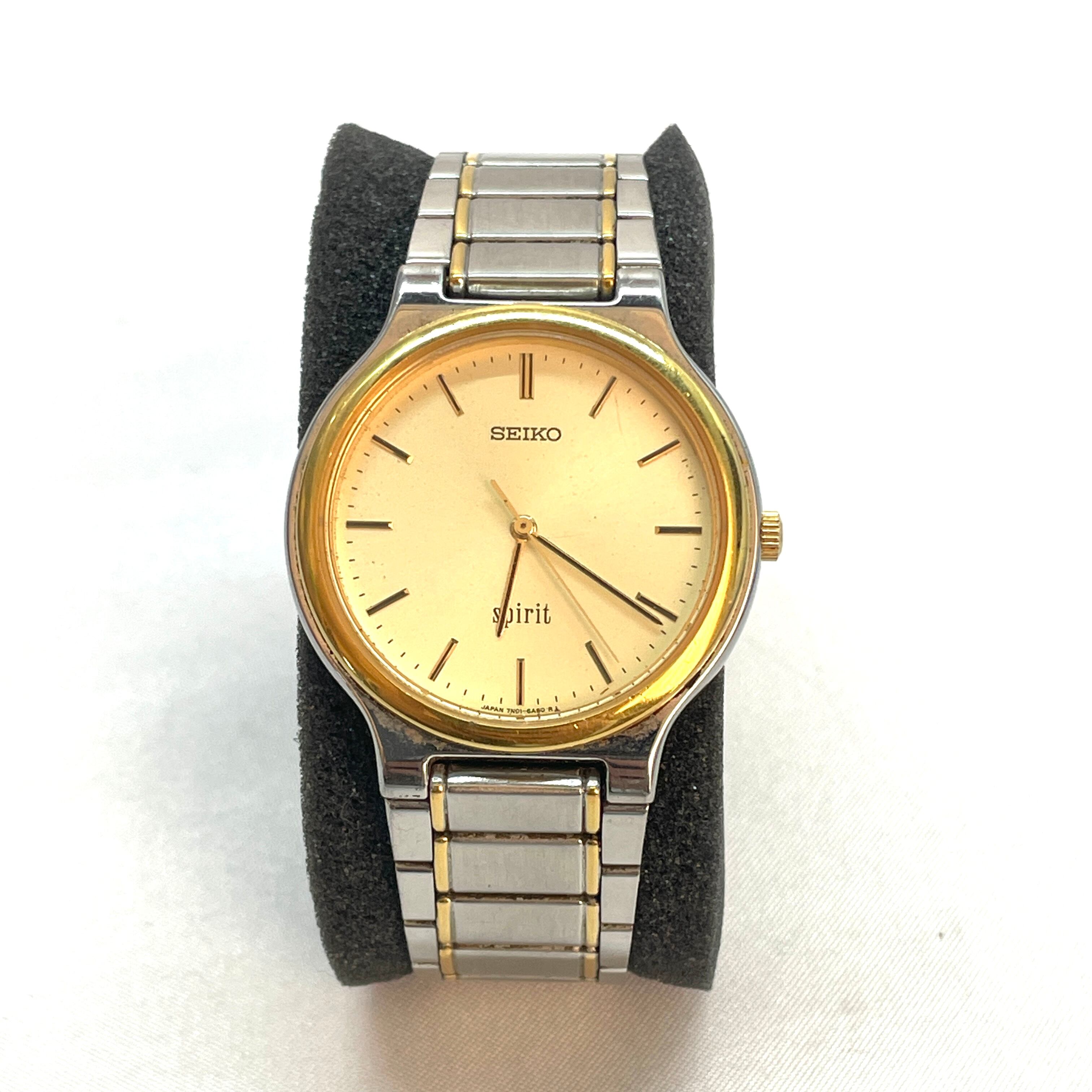 SEIKO セイコー SPIRIT スピリット 7N01-6A70 ゴールド文字盤 コンビ