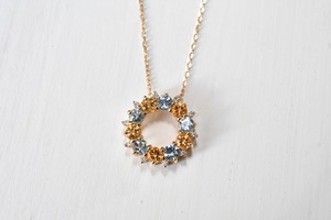 『Wreath』ネックレス  / ｼﾄﾘﾝ0.47ct  ｱｸｱﾏﾘﾝ0.48ct / K18YG