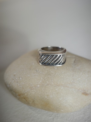 <vintage silver925>cabel square ring