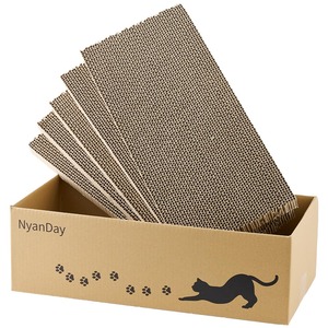 【特価処分】NyanDay 猫 爪とぎ 段ボール 5枚入り 両面使える 猫ベッド 日本製 44.5×21×14cm (1個)